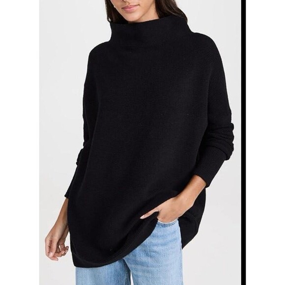 Free People Ottoman Slouchy Tunic in Black Size XS Oversized - Picture 1 of 10